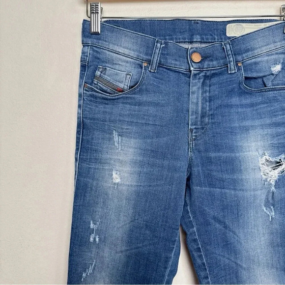Diesel Womens 27 Regular Slim Straight Leg Distressed Jeans - Picture 3 of 16